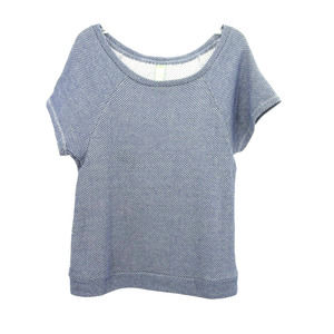 Honeydew Women's Blue White Textured Knit Short Sleeve Top Size S